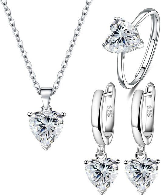 LIHONG Schmuck-Set, 925 Silber, Zirkonia, Damen - Bild 1