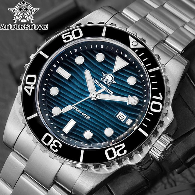 Addiesdive Armbanduhr, Quarz, Edelstahl, 41 mm, Herren, Blau - Bild 1