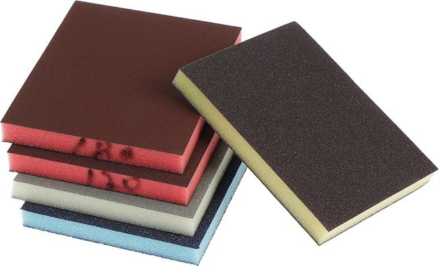 2er-Set Schleifschwamm-Blöcke mit Körnung 120-1000 in verschiedenen Farben, B/T/H: 12,0 x 10,0 x 1,2 cm - Bild 1