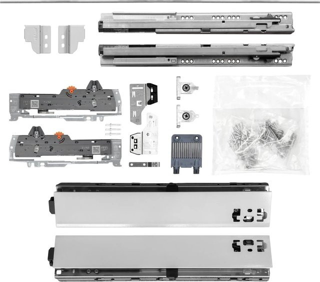 Blum Tandem Schubladenschienen Set mit Soft-Close, Grau, NL 500 mm, Zargenhöhe 68 mm, Tragkraft 30 kg - Bild 1