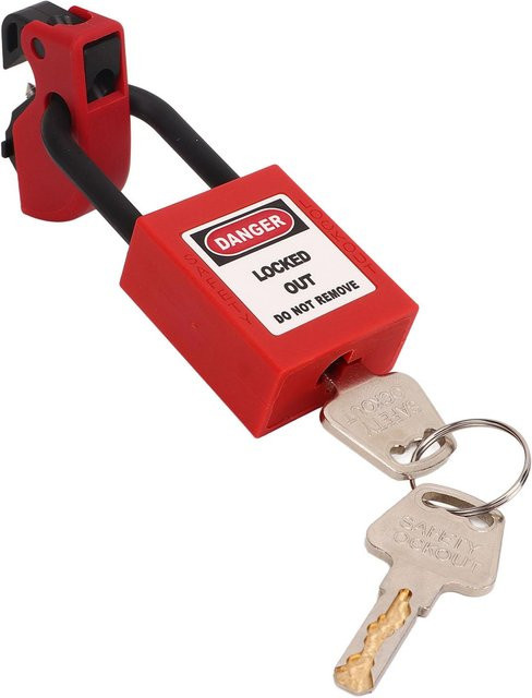 Universelles Sicherungsautomaten-Lockout-Set von Painter in Rot mit Messing-Komponenten - Bild 1