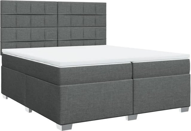 vidaXL Boxspringbett mit Matratze Hybrid-Design in Dunkelgrau, B/T: 200 x 200 cm - Bild 1
