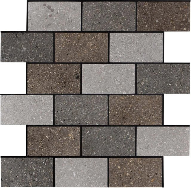 Dalsys Selbstklebende Fliesen in Steinoptik, 11 Stück, 0,87 m², Farben Braun und Grau, Matt - Bild 1