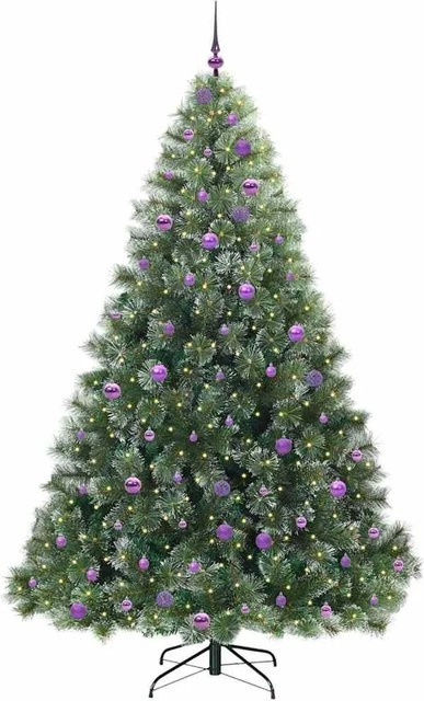 vidaXL Künstlicher Weihnachtsbaum in Grün mit 300 warmweißen LEDs aus PE und PVC, Höhe: 240 cm - Bild 1