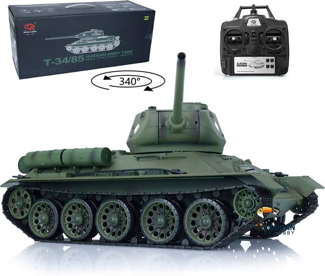 Heng Long Sowjetischer T34-85 RC Panzer Modell, 1:16, Kunststoff, Grün - Bild 1