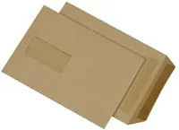 MAILmedia Versandtasche DIN B5 mit Fenster aus Kraftpapier, Beige, B: 25,0 cm, H: 17,6 cm, T: 0,88 cm - Bild 1