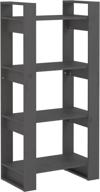 vidaXL Bücherregal und Raumteiler aus Massivholz Kiefer in Grau, B/T/H: 60 x 35 x 125 cm - Bild 1