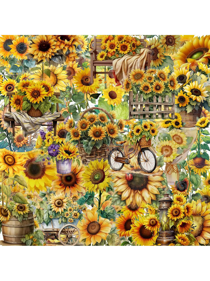 50 leuchtende Sonnenblumen-Aufkleber in Gelb für Handyhüllen, Laptops und Dekoration von YourLife Store - Bild 4