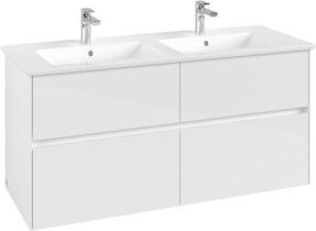 V&B Waschtischunterschrank Collaro in Glossy White mit mittigem Waschtisch, B/T/H: 126,1 x 48 x 48 cm - Bild 1