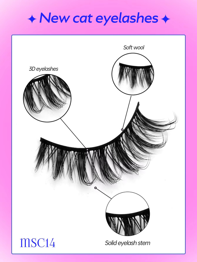 Lasvirey Manga-Wimpern, 3D-Faux-Nerzwimpern, Unisex - Bild 5