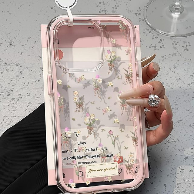 Bemalte Handyhülle von AKABEILA 3C Accessories in Rosa für iPhone und Samsung Modelle - Bild 1