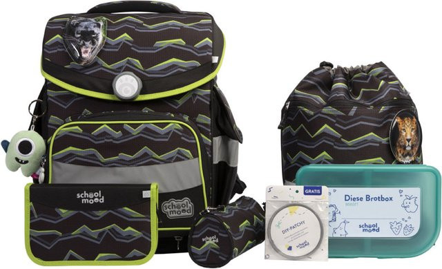 School-Mood Timeless Pro 7-tlg. Schulranzenset Finn in Gelb und Multicolour - Bild 1
