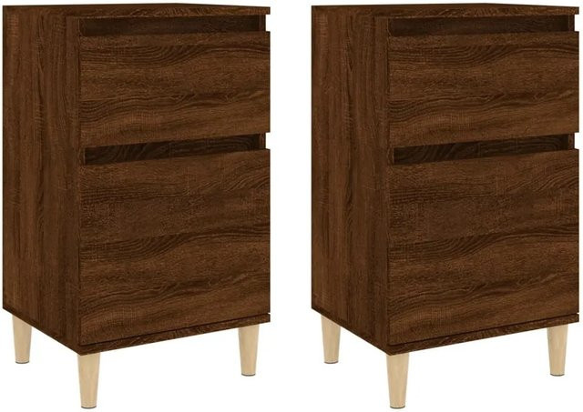 vidaXL Nachttische 2er-Set in Braun Eichen-Optik, B/T/H: 40 x 35 x 70 cm - Bild 1