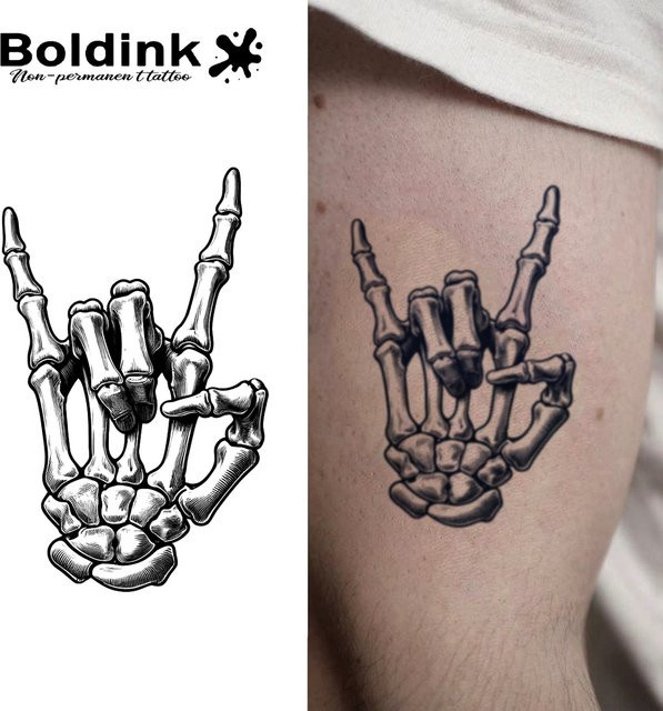 Rock On Bones Boldink Temporäres Tattoo, wasserfest, semi-permanent - Bild 1