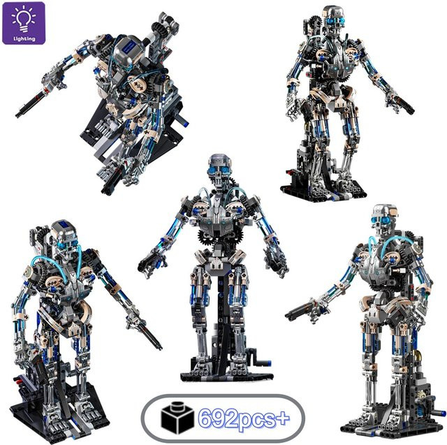 HUATEC Mechanisches Skelett-Roboter-Set, Bausteine, mit Licht, 692 Teile - Bild 1