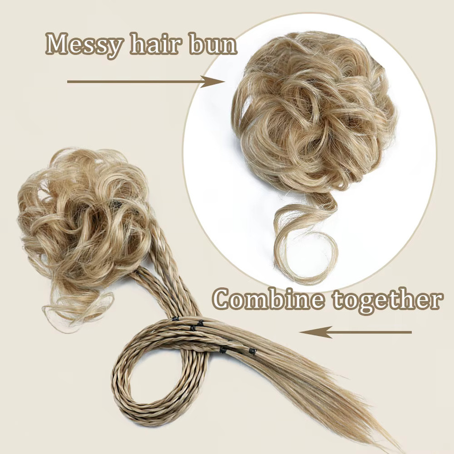 Lansa Messy Bun Haarverlängerung, synthetisch, geflochtener Haarknoten, Damen - Bild 2