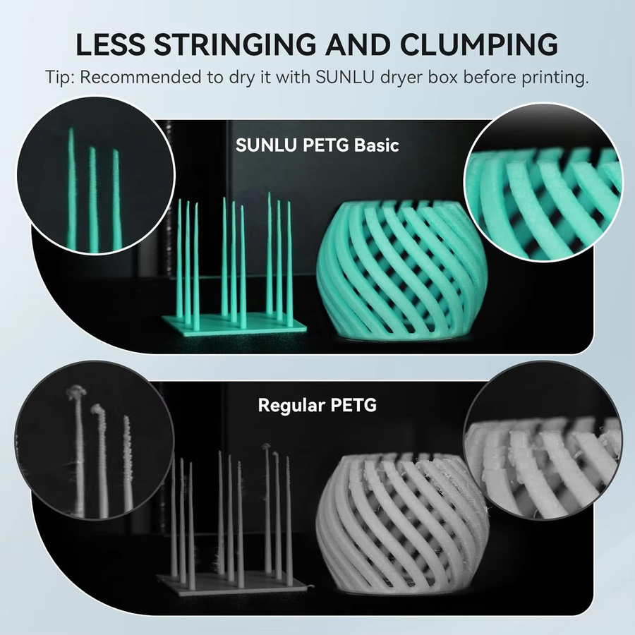 SUNLU PETG Filament Gelb, 1,75 mm, 1 kg für FDM 3D Drucker - Bild 2