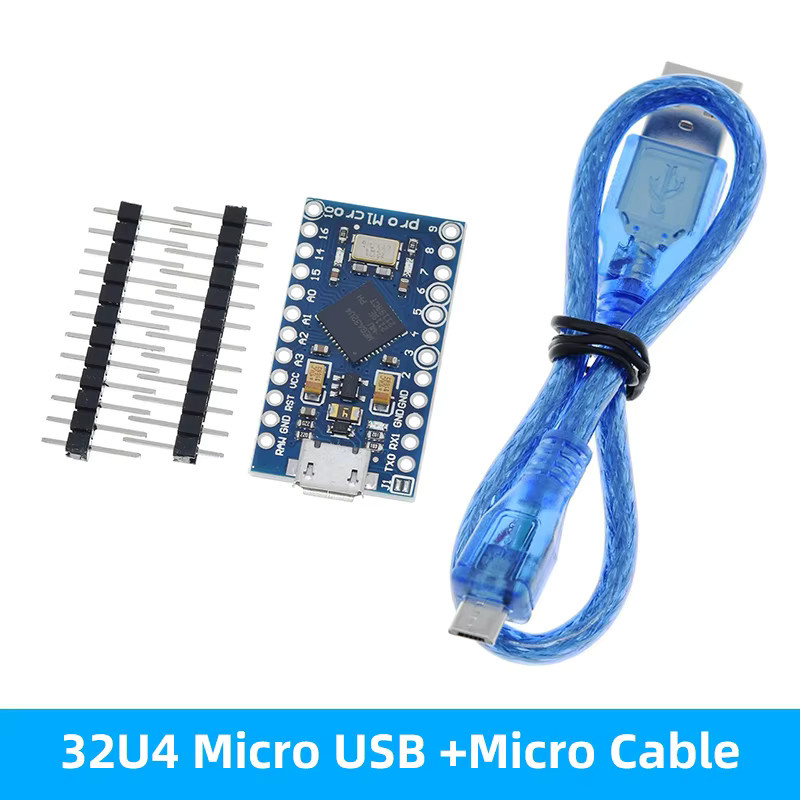 TZT Pro Micro ATmega32U4 Mikrocontroller mit USB-C Schnittstelle und 2-reihigem Pin-Header in Blau - Bild 4
