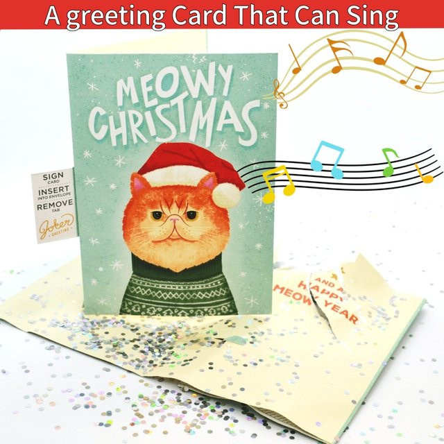 Endless Miaomiao Weihnachtsmusik-Grußkarten für Kinder, bunte Katzenmusik-Grußkarten für das neue Jahr - Bild 1