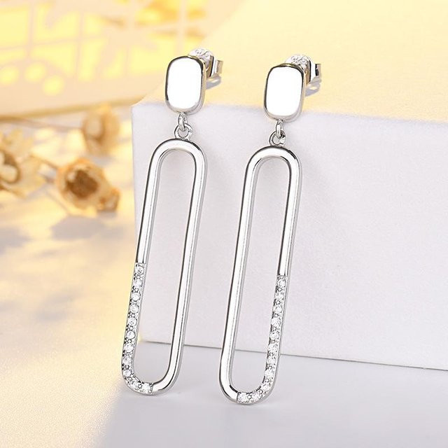 Wucifang Jewelry Ohrringe, Kupfer, Weiß, Zirkonia, Damen - Bild 1