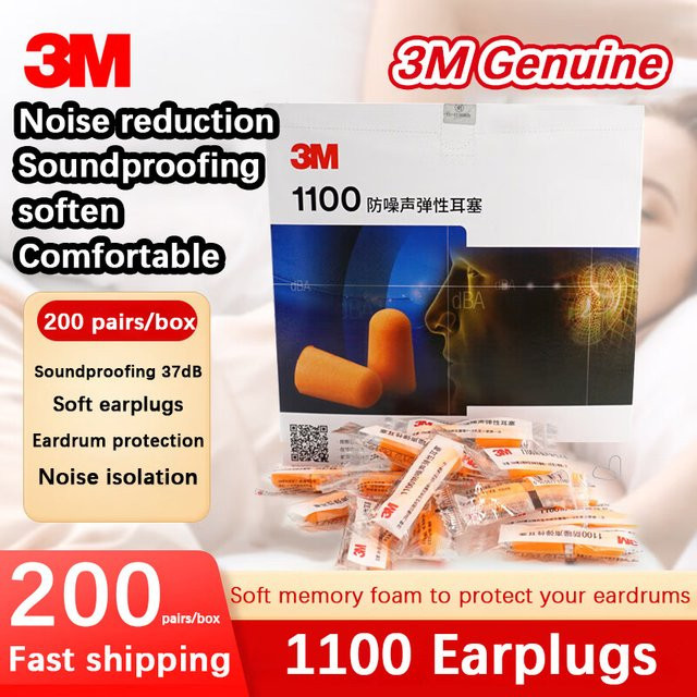 3M Ohrstöpsel Modell 1100 in Orange aus Schaumstoff für Lärmschutz und Ruhe - Bild 1