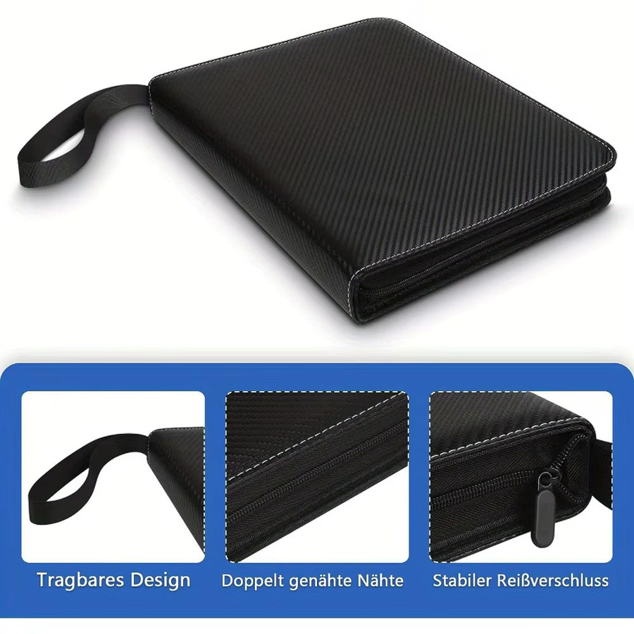 Robustes Sammelalbum für 900 Karten in Schwarz mit 9 Taschen aus Kunststoff - Bild 4