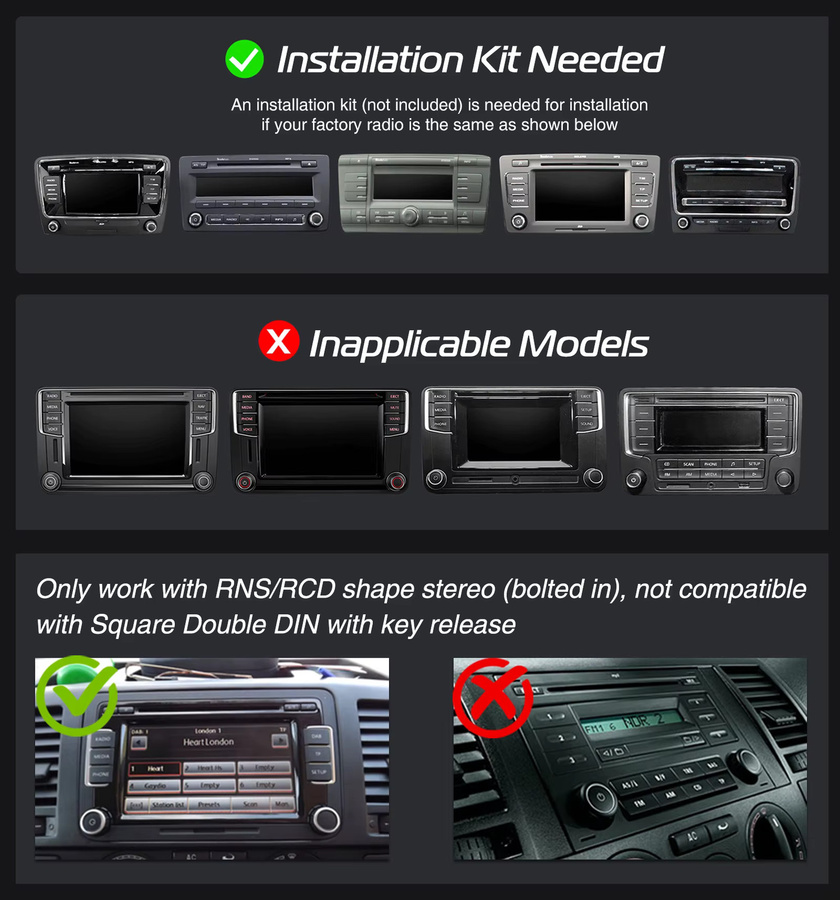 ESSGOO Android 14 Autoradio mit 7 Zoll Display für VW Golf MK5 MK6 Passat, Skoda Touran und Tiguan inklusive CarPlay, GPS, WiFi, Bluetooth und Multimedia-Funktionen in Schwarz - Bild 3