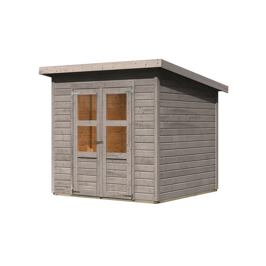Karibu Gartenhaus Vellinge aus Massivholz in Grau mit Pultdach und vormontierter Tür, B/T/H: 219 x 208 x 210 cm - Bild 2