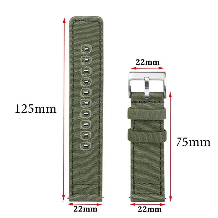 nxalp Uhrenarmband Canvas, Textil/NATO, Edelstahl, Silber, Unisex - Bild 5