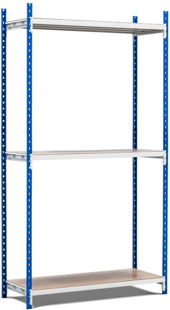 PROREGAL Fachbodenregal Maximus Pro mit 3 verstellbaren Ebenen aus Spanplatten, Farbe: Lichtblau-Lichtgrau, H x B x T: 200 x 150 x 60 cm - Bild 1