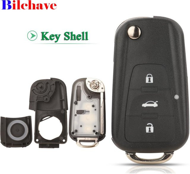 Jingyuqin 3-Tasten-Klappschlüssel Ersatzschlüsselgehäuse für MG MG5 MG7 MG GT GS 350 360 750 W5 in Schwarz - Bild 1