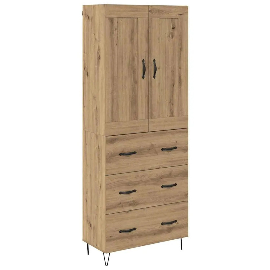 vidaXL Highboard Artisan-Eiche in Braun aus Holzwerkstoff, B/T/H: 69,5 x 34 x 180 cm - Bild 2