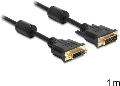 Delock DVI-D 24+1pol. Anschlusskabel Schwarz 1m doppelt geschirmt mit vergoldeten Kontakten - Bild 1