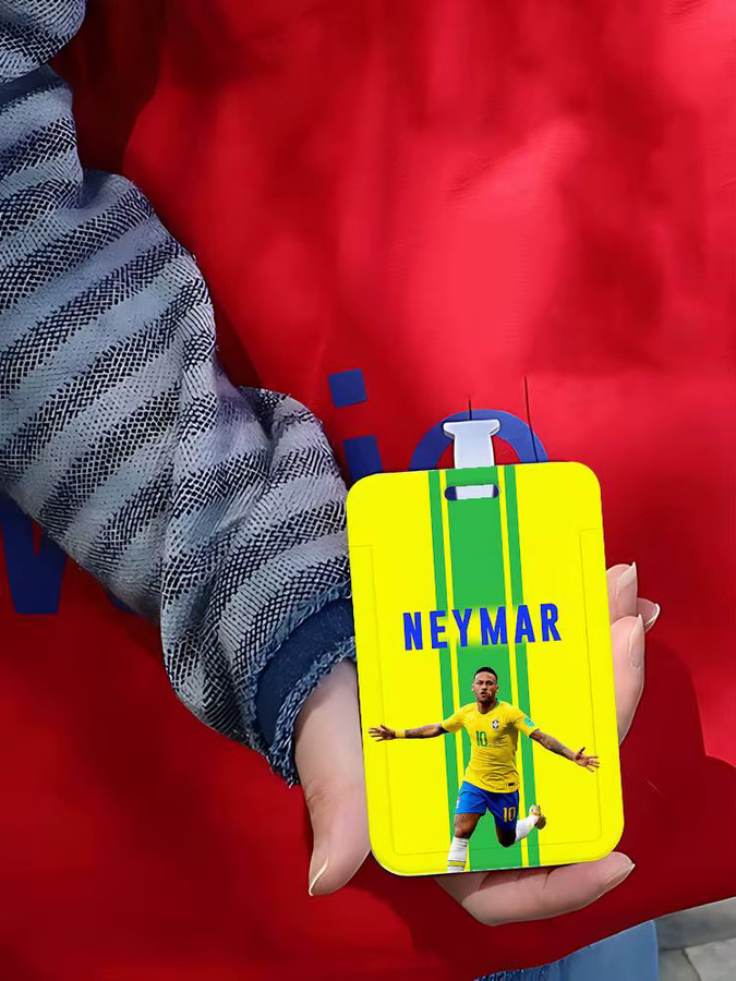 N-Neymar Fußball 10 Ausweishalter mit Lanyard in Gelb aus Kunststoff für Schule und Geschäftsausstellungen - Bild 6