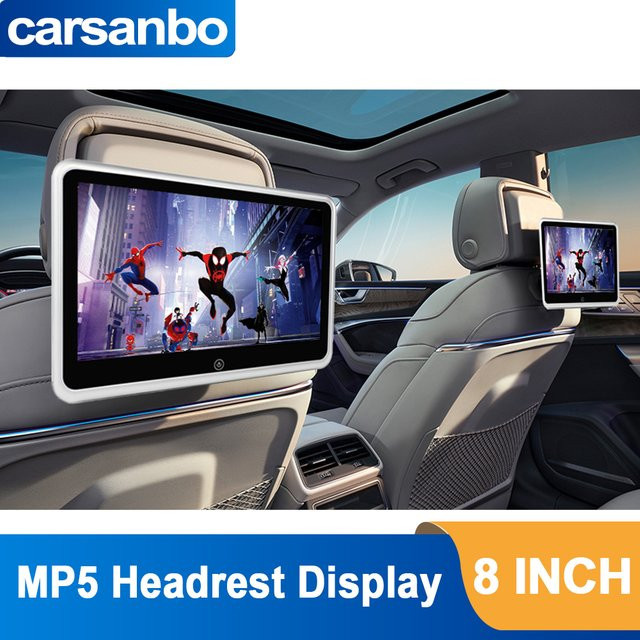 Carsanbo 8 Zoll Touchscreen-Kopfstützenmonitor MP5 mit IOS und Android Mirror Link für Multimedia-Projektion im Auto - Bild 1