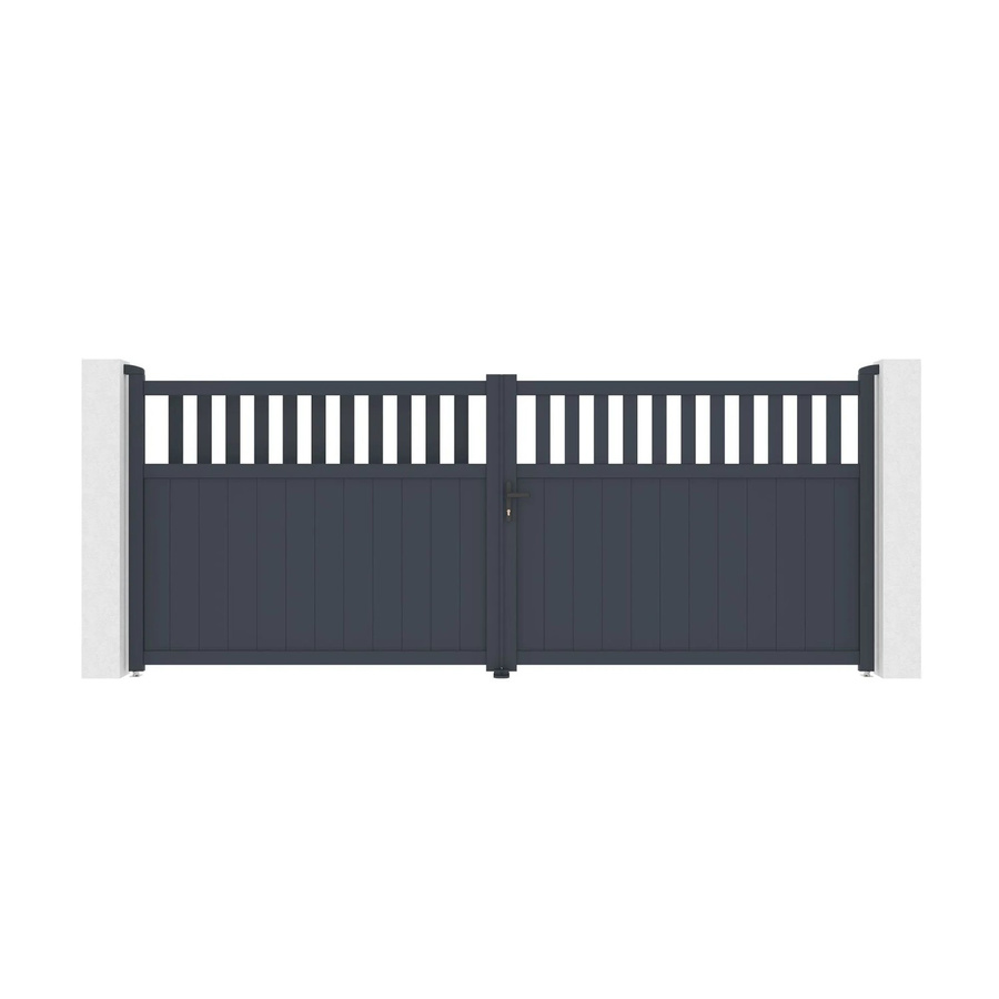 Casanoov Verstellbares Drehtor Santis aus Aluminium in Grau, Breite: 400 cm, Höhe: 160 cm - Bild 2