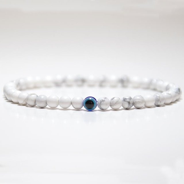 Plain Abode Armband, Tigeraugen, Naturstein, Weiß, Unisex, 19,5 cm - Bild 1