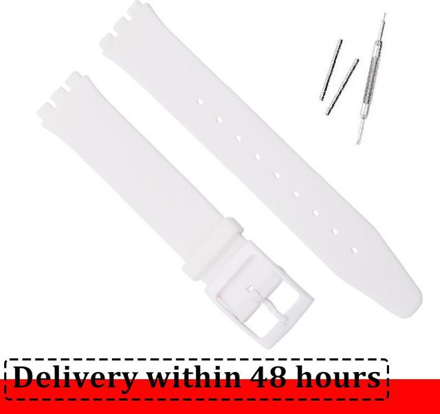 Uhrenarmband Silikon, Weiß, Herren - Bild 1