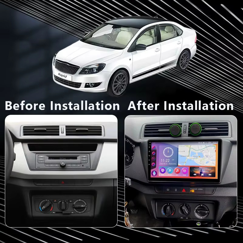 RSNAVI Android 16 Autoradio mit CarPlay und GPS für Skoda Fabia 3 III, Multimedia-Videoplayer 2DIN in Schwarz - Bild 2