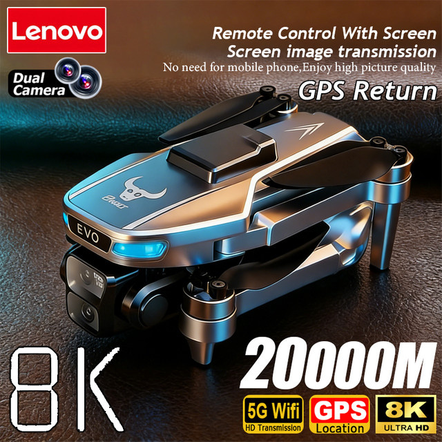Lenovo SG901 MAX GPS-Drohne mit 8K Luftbild-HD, intelligente Hindernisvermeidung und faltbarem Design inklusive Fernbedienung mit Großbildschirm - Bild 1