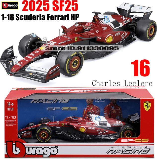 Bburago Ferrari SF25 F1 Automodellfahrzeuge, 1:18, Metall, ab 14 Jahren - Bild 1