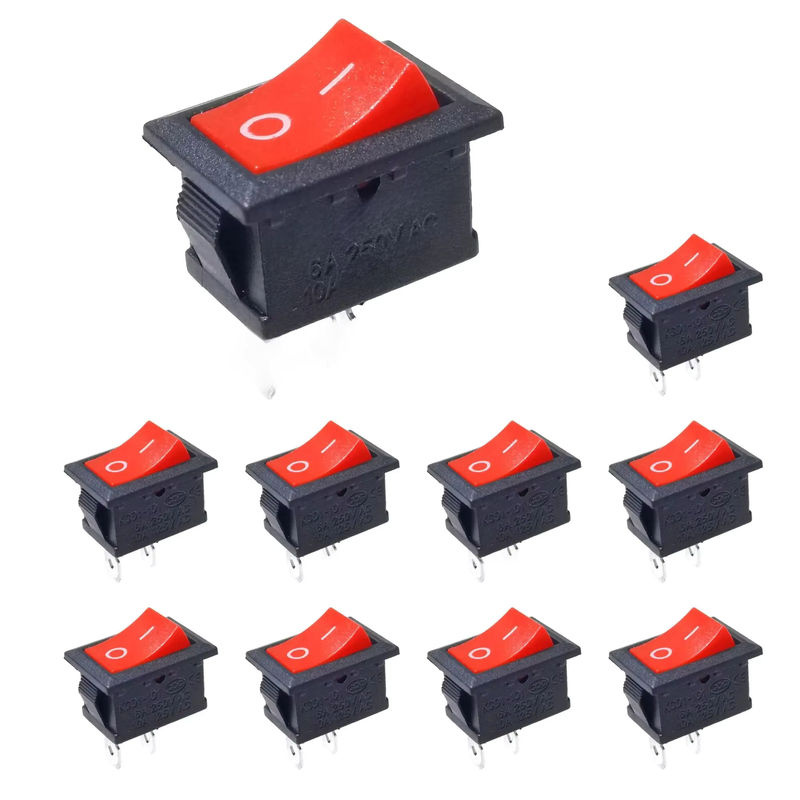 10 Stück AOKIN KCD1 Bootswippschalter 2-polig in Rot, Ein/Aus, 6A 250V / 10A 125V - Bild 7