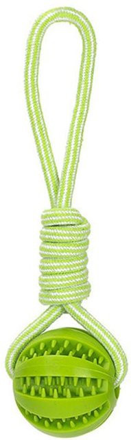 Leckerlibälle mit Seil, interaktive Hundegummibälle, grün, 5cm - Bild 1