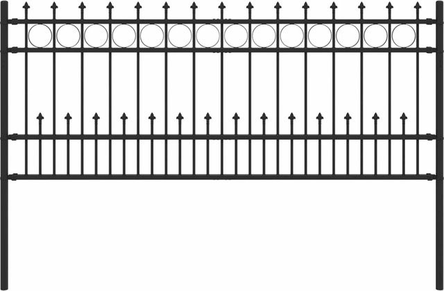 vidaXL Spike-Ringzaun aus pulverbeschichtetem Stahl in Schwarz, Höhe: 130 cm, Breite: 200 cm - Bild 1
