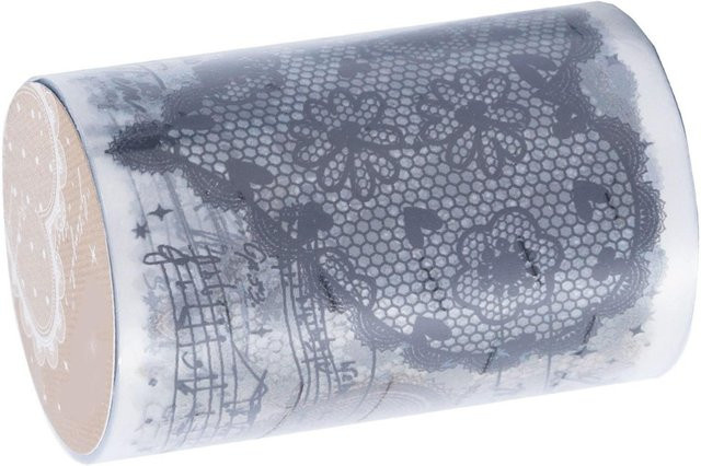 GoolRC Washi Tape Rolle mit Spitzenmuster in Grau aus PET für DIY Scrapbooking und Album-Gestaltung - Bild 1