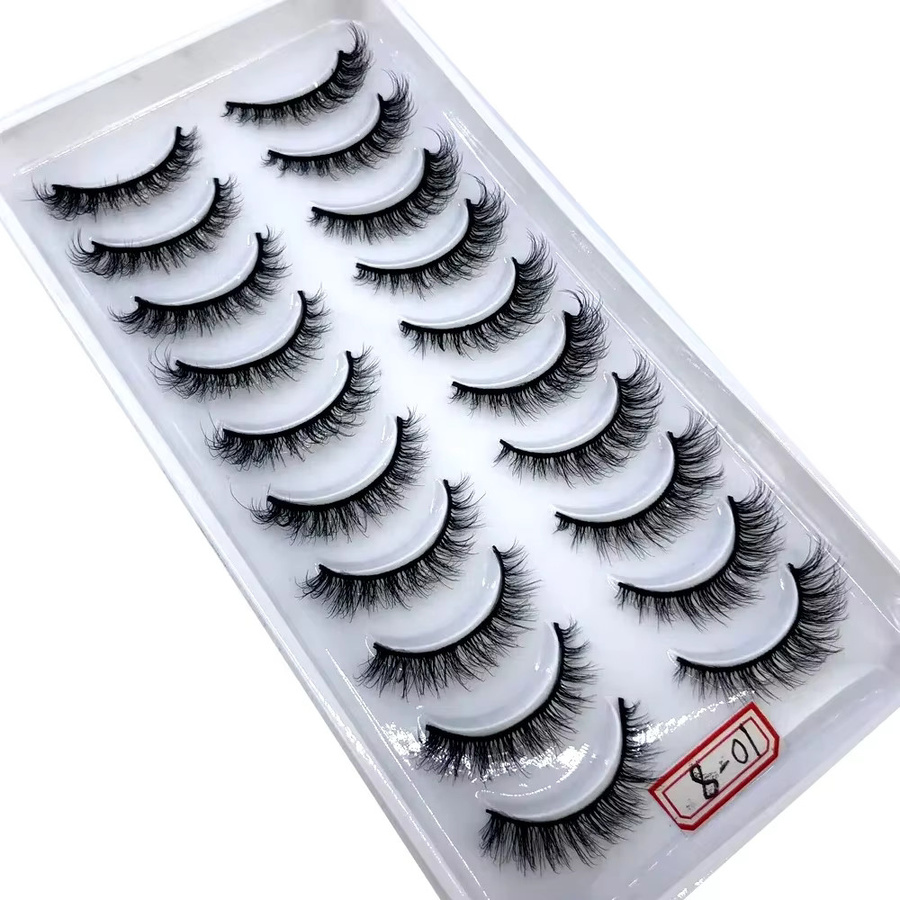 AMSDCN Künstliche Wimpern, 3D-Nerz-Naturwimpern, Black, Unisex, 10 Paar - Bild 2