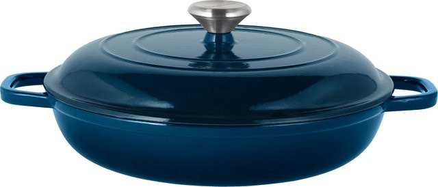 SILVERCREST® Servierpfanne aus emailliertem Gusseisen, Blau, Durchmesser: 30 cm - Bild 1