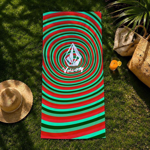 V-Volcom Strandtuch aus Mikrofaser, schnelltrocknendes und saugfähiges Badetuch für Sport und Outdoor, Multicolour, B: 90 cm, L: 178 cm - Bild 1