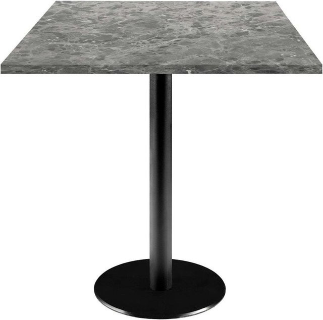 RestooTab Tisch Rome quadratisch in Steinoptik, Farbe Steingrau/Marmoriert und Schwarz, B/T/H: 70 x 70 x 75 cm - Bild 1
