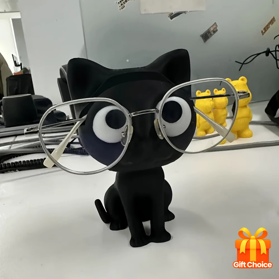 Sonnenbrillen-Ausstellungsständer in Katzenform aus Kunststoff, schwarzes Brillengestell für Schreibtisch und Büro - Bild 2